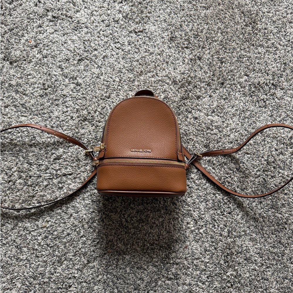 Michael Kors Tan Leather Mini Backpack